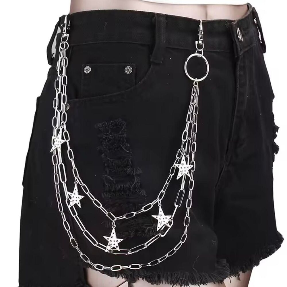 Men's Silver Star Belt Chain